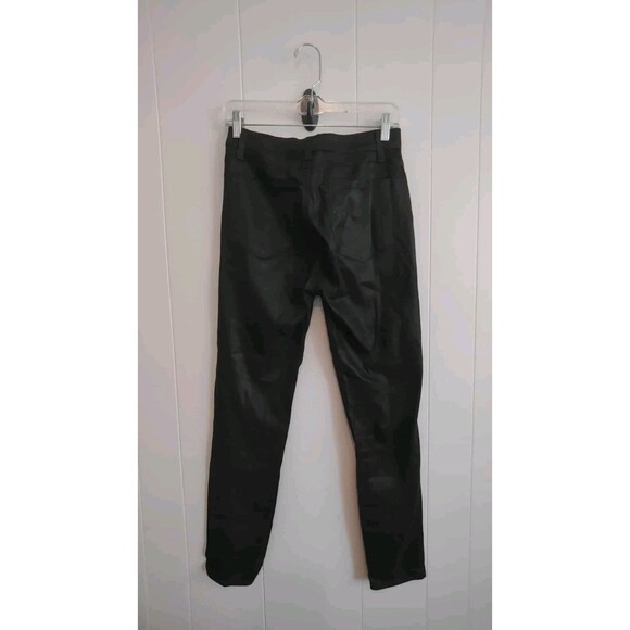 Paige | Black Shiny Hoxton Ankle Skinny Pants Size 4 - Picture 3 of 3